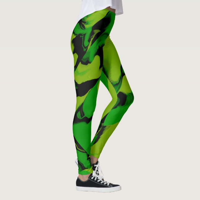 Legging Verde ondulado e preto (Direita)