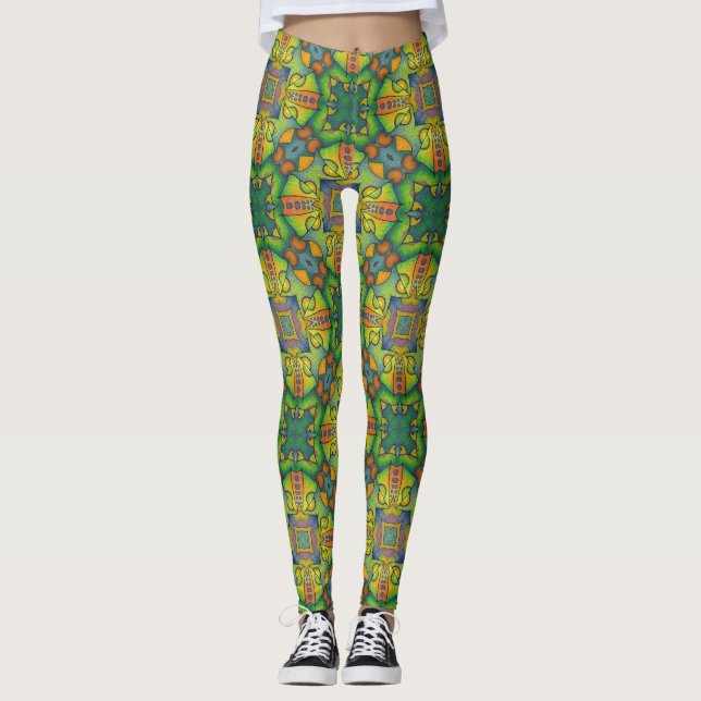 Legging Verde padrão (Frente)