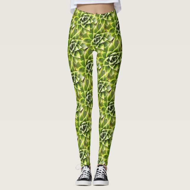 Legging Verde Suculta Arte Cactos (Frente)