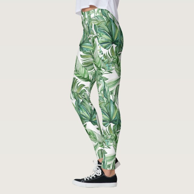Legging Verde Tropical Folha d'água (Esquerda)