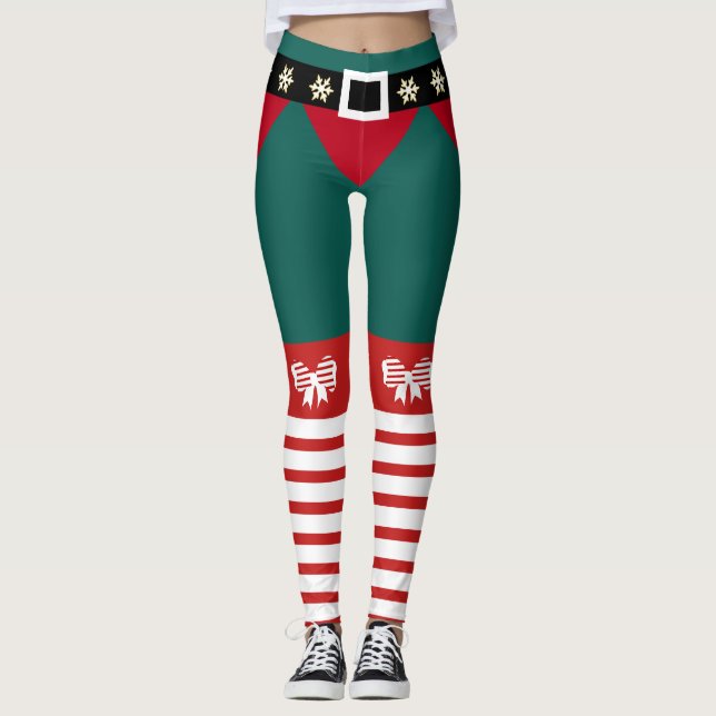 Legging Verde Verde Verde Brilhante White Stripes Doces Ca (Frente)