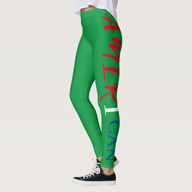 Legging Verde Vermelho Branco Azul Mulher Negra Africana A (Esquerda)