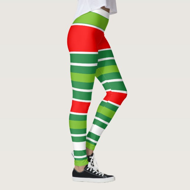 Legging Verde Vermelho Branco ou (Sua Cor) (Direita)