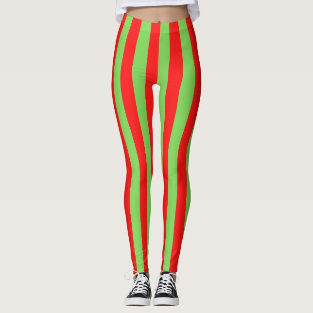 Legging Verde Vermelho com faixa doce (Frente)