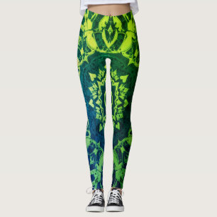 Legging Verdes + Azuis e Preto em Moderno Personalizado