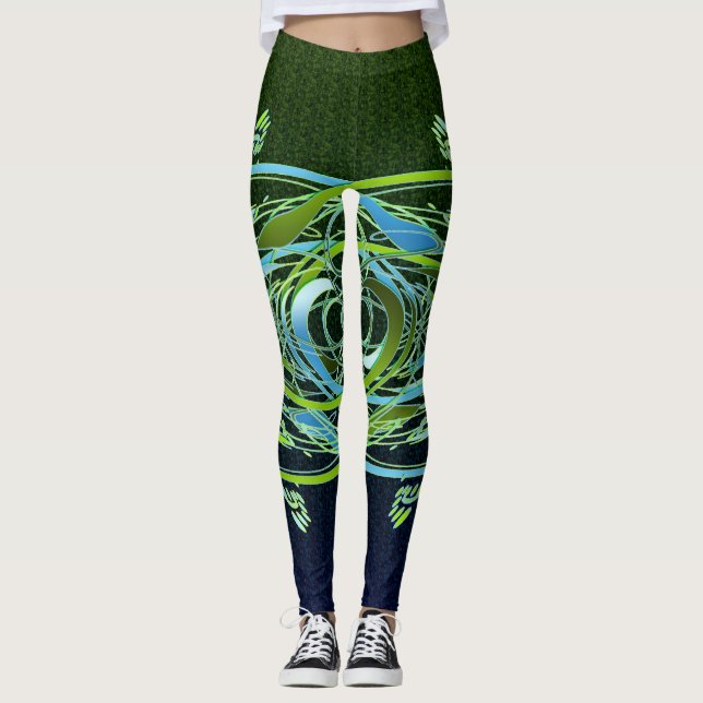 Legging Verdes em Azul (Frente)