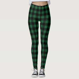 Legging Verificação de Buffalo Preto e Verde
