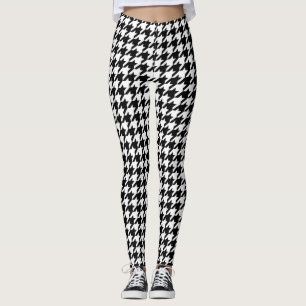 Legging Verificação de Tonalidade Preta e Branca