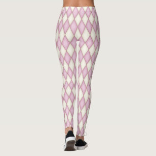 Legging Verificação Diamante Rosa e Ivory Harlequin