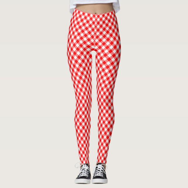Legging Verificações de Gingham Diagonal de Pequeno Tamanh (Frente)