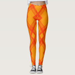 Legging Verificações Felizes, Vermelho e Amarelo/Laranja