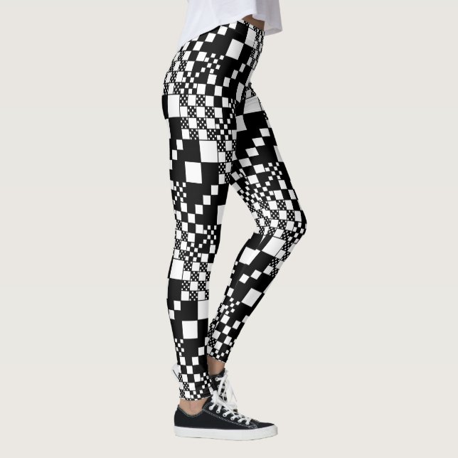 Legging Verificado, Verificações - Preto e Branco (Direita)