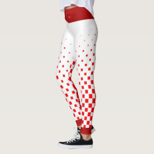 Legging Verificadores de Gradação Vermelho e Branco com Ci