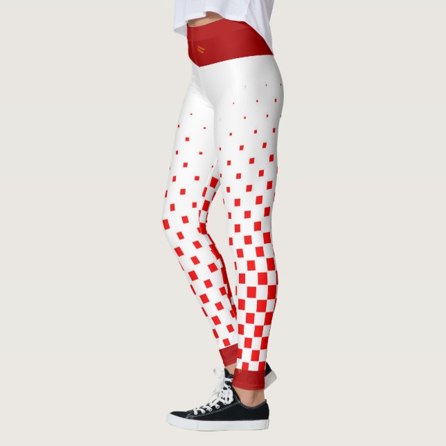 Legging Verificadores de Gradação Vermelho e Branco com Ci (Esquerda)