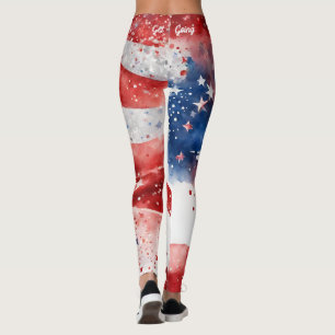 Legging Vermelho Branco e Azul 4 de julho