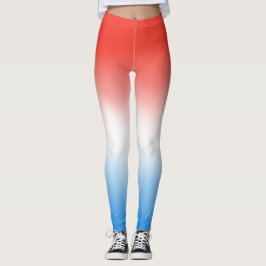 Legging Vermelho, branco e ombre patriótica azul