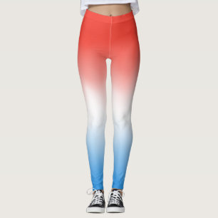 Legging Vermelho, branco e ombre patriótica azul