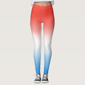 Legging Vermelho, branco e ombre patriótica azul