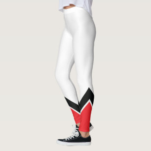 Legging Vermelho Branco e Preto