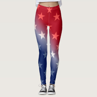 LEGGING VERMELHO, BRANCO PATRIÓTICOS, AZUL & ESTRELAS