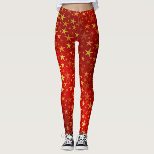 Legging vermelho,brilhante, brilhante, estrela, cor, decor