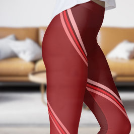 Legging Vermelho-chic sob Impressão de Cinza