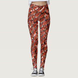 Legging Vermelho claro, bolhas na grade ou efeito de tijol