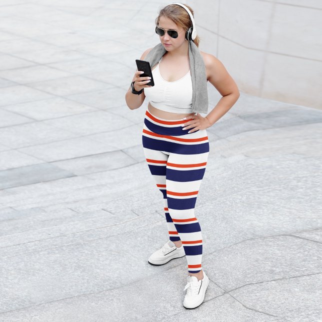 Legging Vermelho com faixas azuis (Criador carregado)