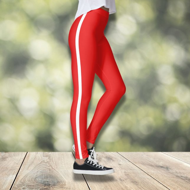 Legging Vermelho com listras brancas (Criador carregado)