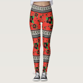 Legging Vermelho com na moda preto