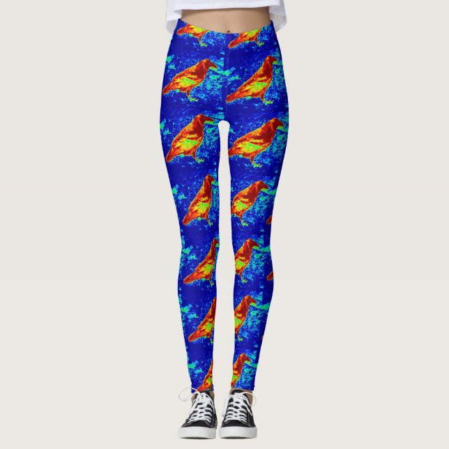 Legging vermelho coroa azul (Frente)