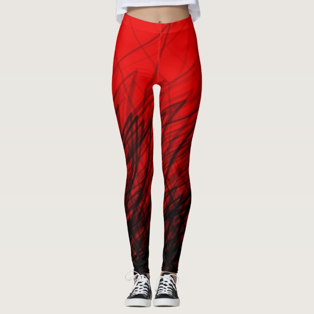 Legging Vermelho-crosta empilhado - Pernas (Frente)