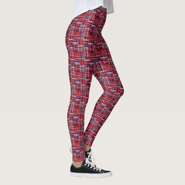 Legging Vermelho de Cranberry Azul Marinho de Madras Xadre (Direita)