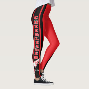 Legging Vermelho do cheerleader do monograma