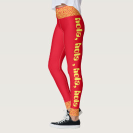 Legging vermelho e amarelo