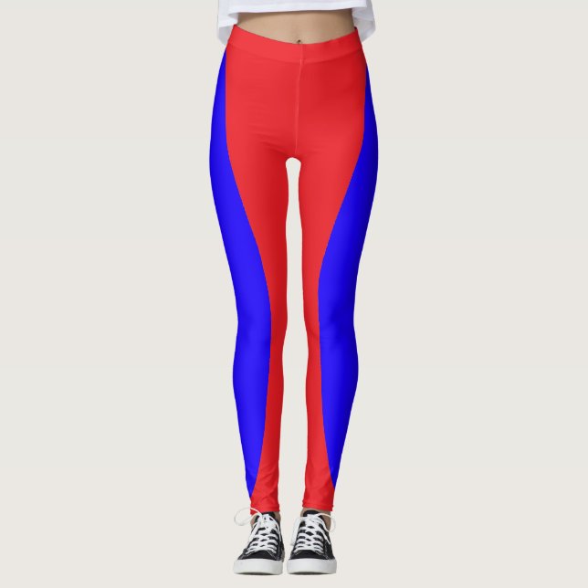 Legging Vermelho E Azul (Frente)