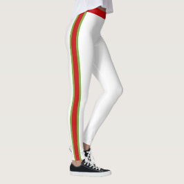 Legging Vermelho e Branco Festivo Cheio e Verde