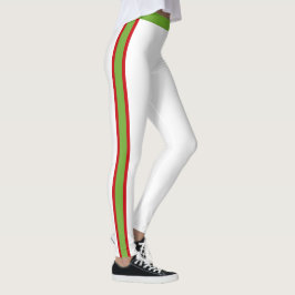Legging Vermelho e Branco Festivo Cheio e Verde