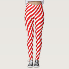 Legging Vermelho e branco listrado