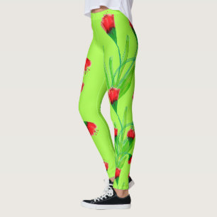 Legging Vermelho E Limão De Maçã