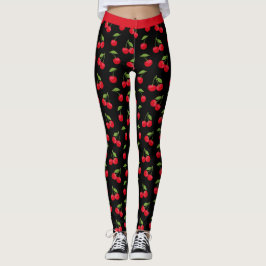 Legging Vermelho e Preto Cerejas Vermelho Padrão