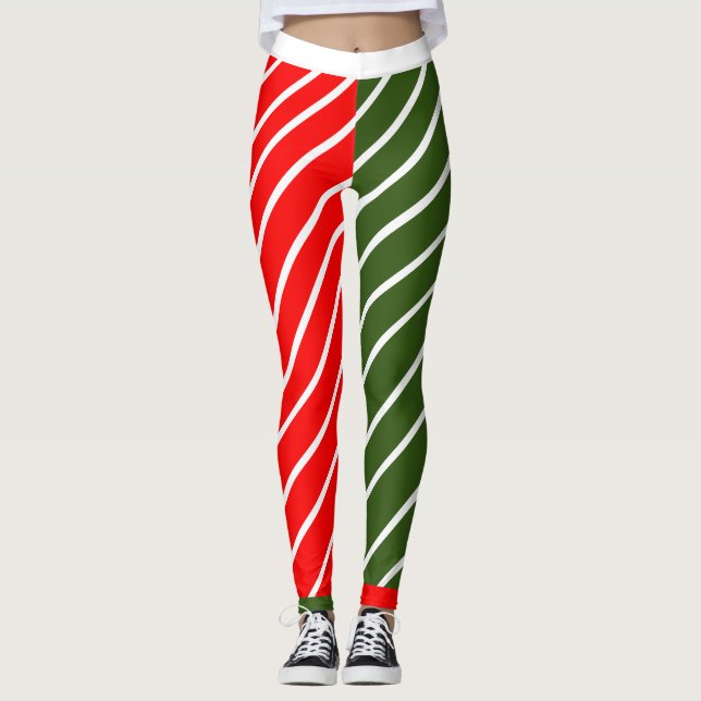 Legging Vermelho e Verde com Canas Doces Strike (Frente)