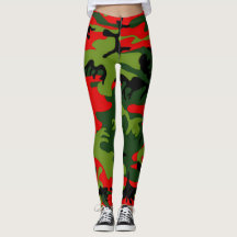 Legging vermelho e verde de Camo