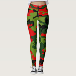 Legging vermelho e verde de Camo
