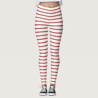 Legging Vermelho Festivo e Branco Strike