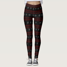 Legging Vermelho Floral e Preto Strike