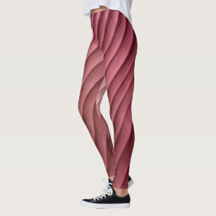 Legging Vermelho Folha Diagonal
