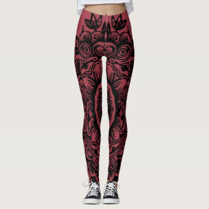 Legging Vermelho Jester com Cor damasco Negra