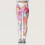 Legging Vermelho, Laranja, Púrpura e Pinta Verde Divertido<br><div class="desc">Estas leggings apresentam um design divertido de placas de tinta aquosa em tons de vermelho,  laranja,  roxo e verde. Artsy,  único e moderno,  estas leggings fazem um salto onde quer que você as vista!</div>