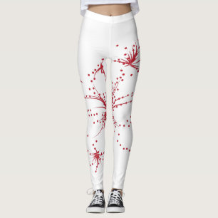 Legging Vermelho Orangular, Ciano e Ponto Magenta